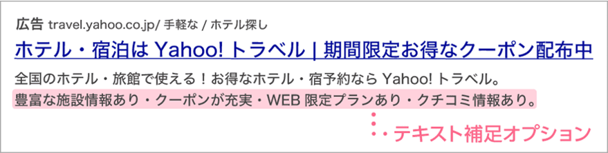 テキスト補足オプション