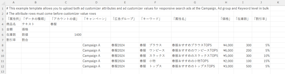 ➁各項目を記入していく