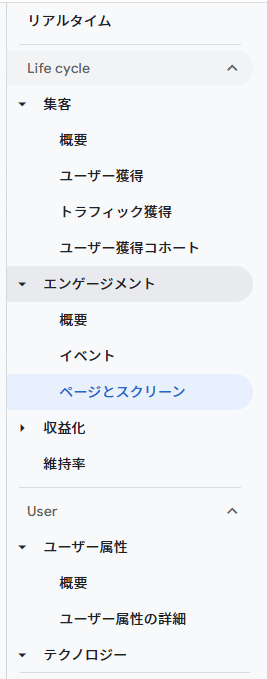 Googleアナリティクスの「レポート」機能で見れるデータ